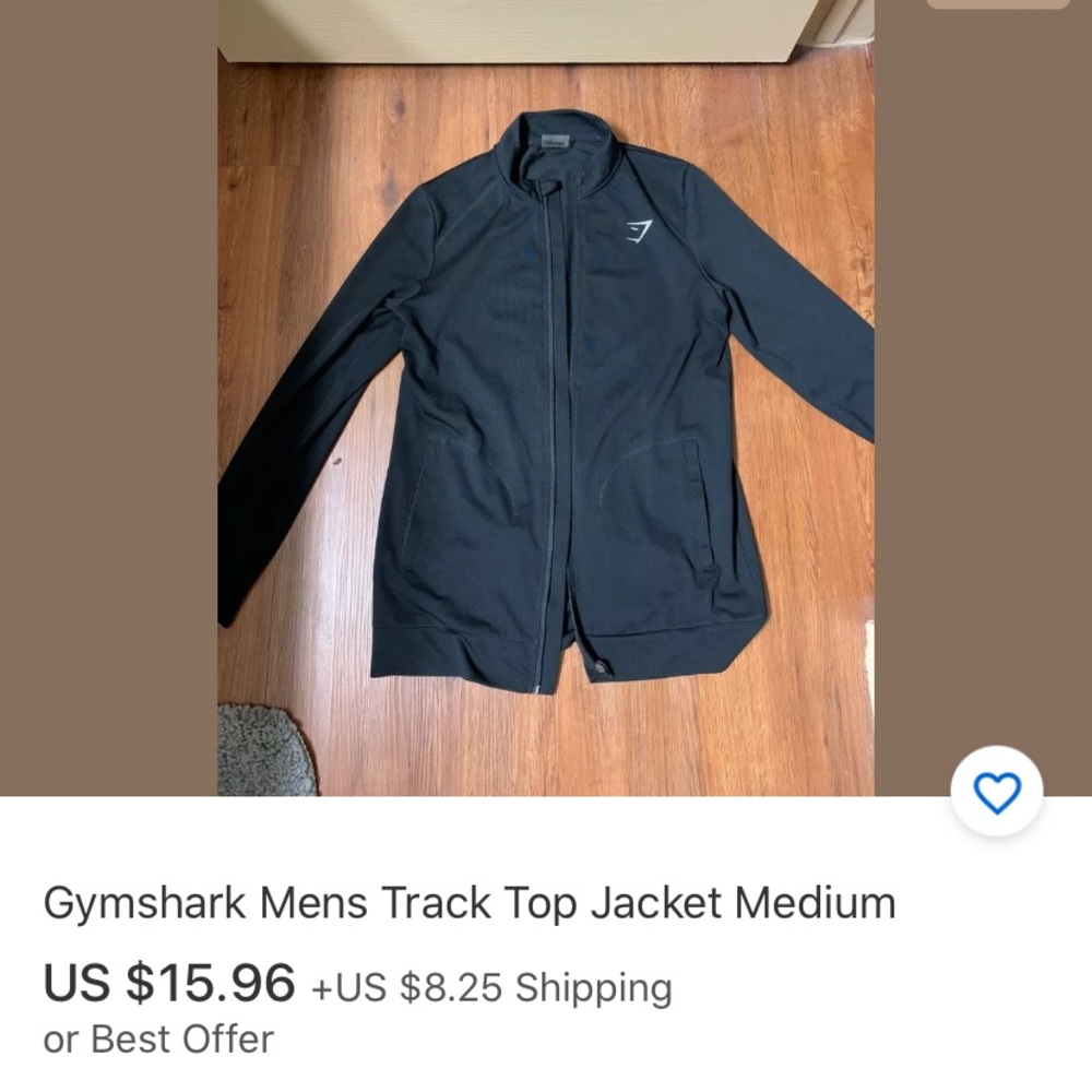 Gymshark black jacket men Medium